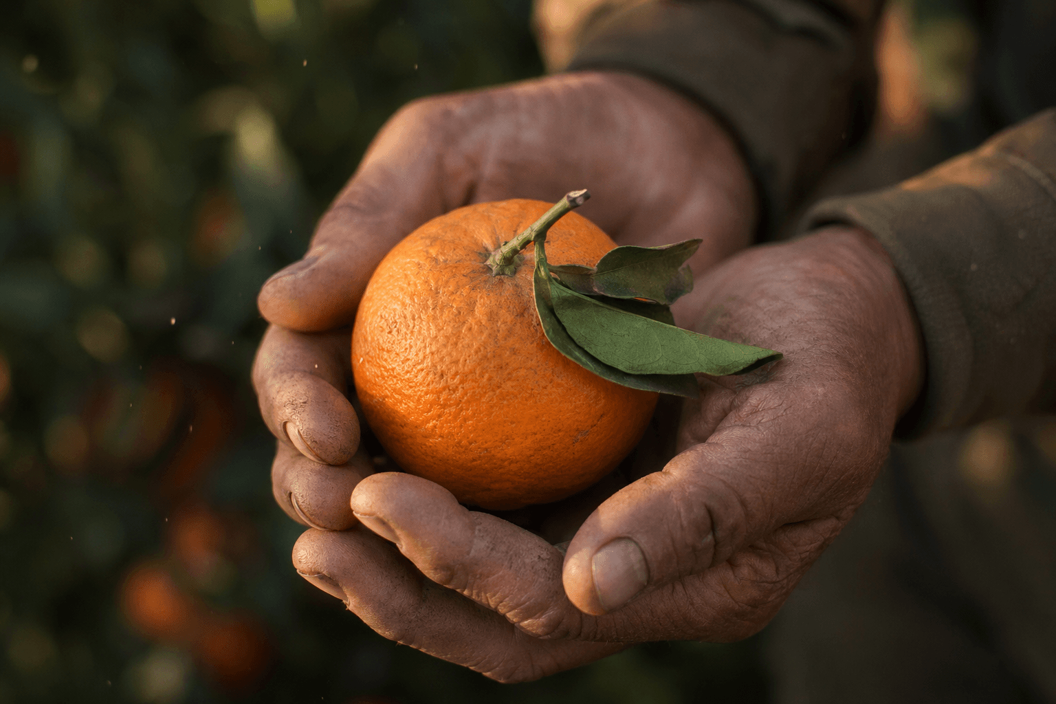 Récolte d'orange à la main au verger du Souss